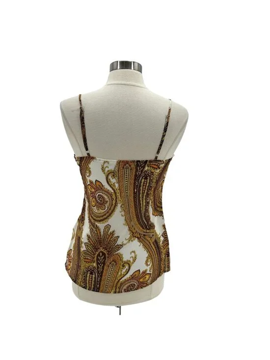 Vintage Rampage Womens Medium Top Paisley Tie Tank Blouse Lined Y2K 2000s Party - Picture 4 of 6